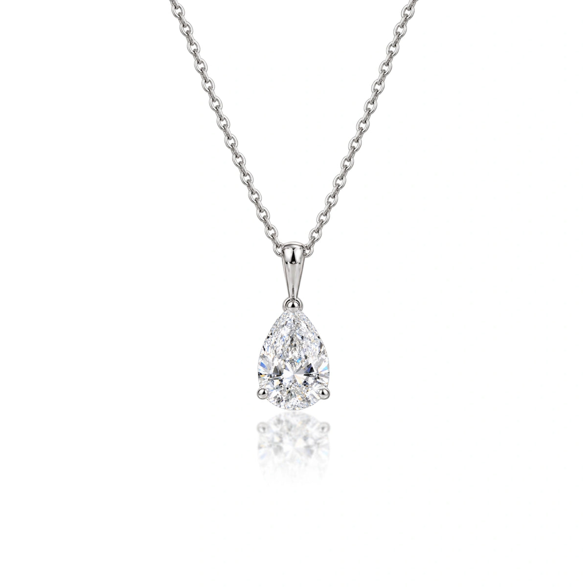 2 Ct Pear Solitaire Pendant by Fortune Jewellery 