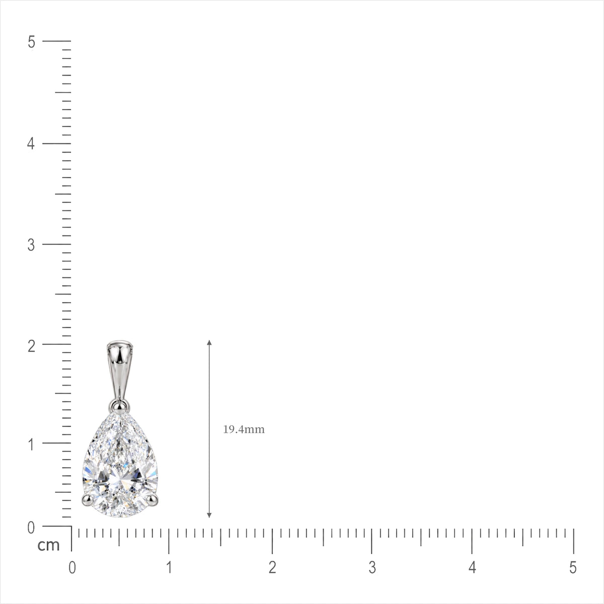 Lab grown 3 Ct Pear Solitaire Pendant by Fortune Jewellery 