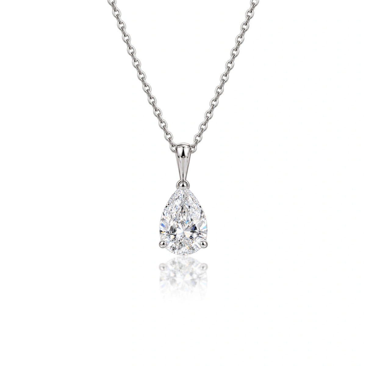 3 Ct Pear Solitaire Pendant by Fortune Jewellery 