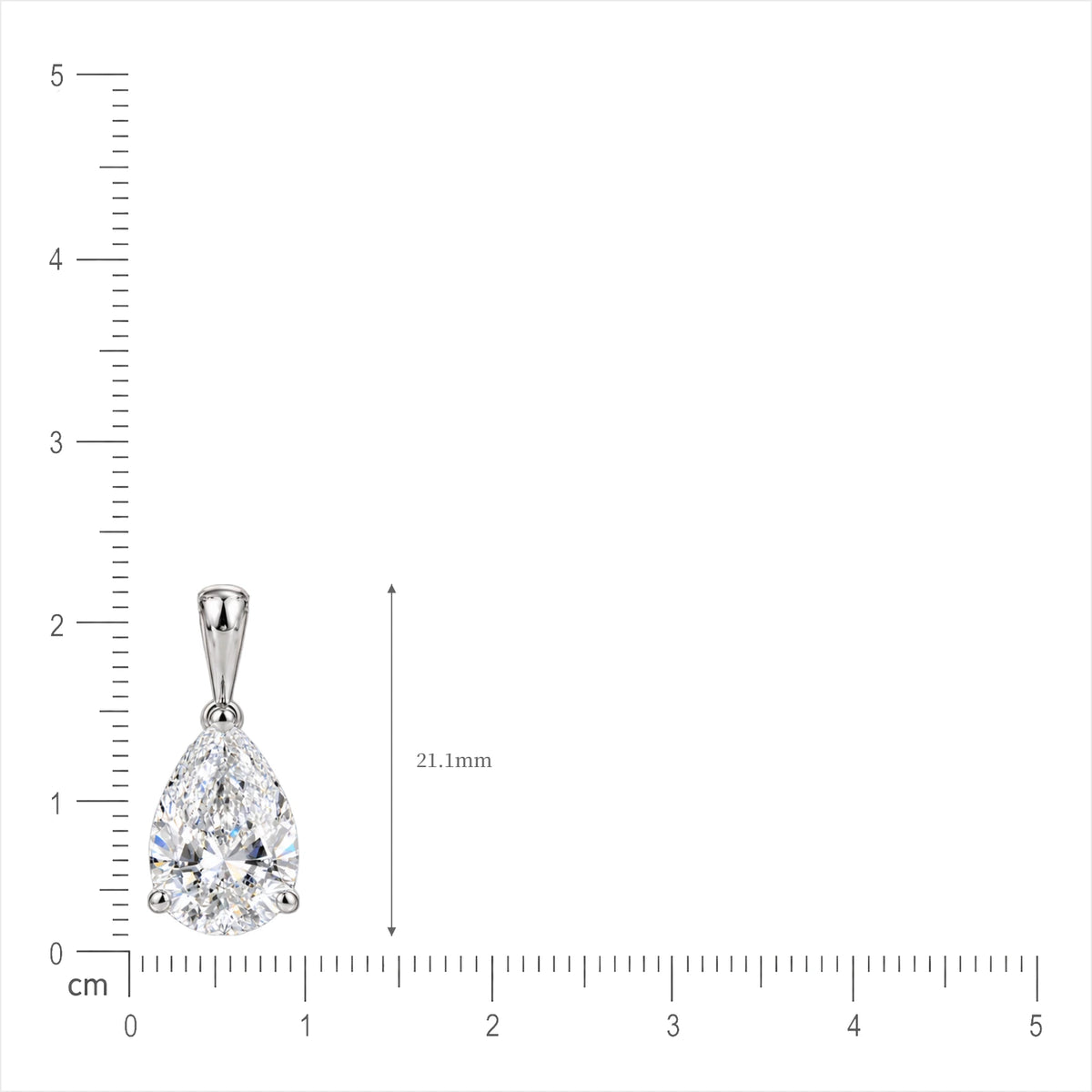 Lab grown 4 Ct Pear Solitaire Pendant by Fortune Jewellery 
