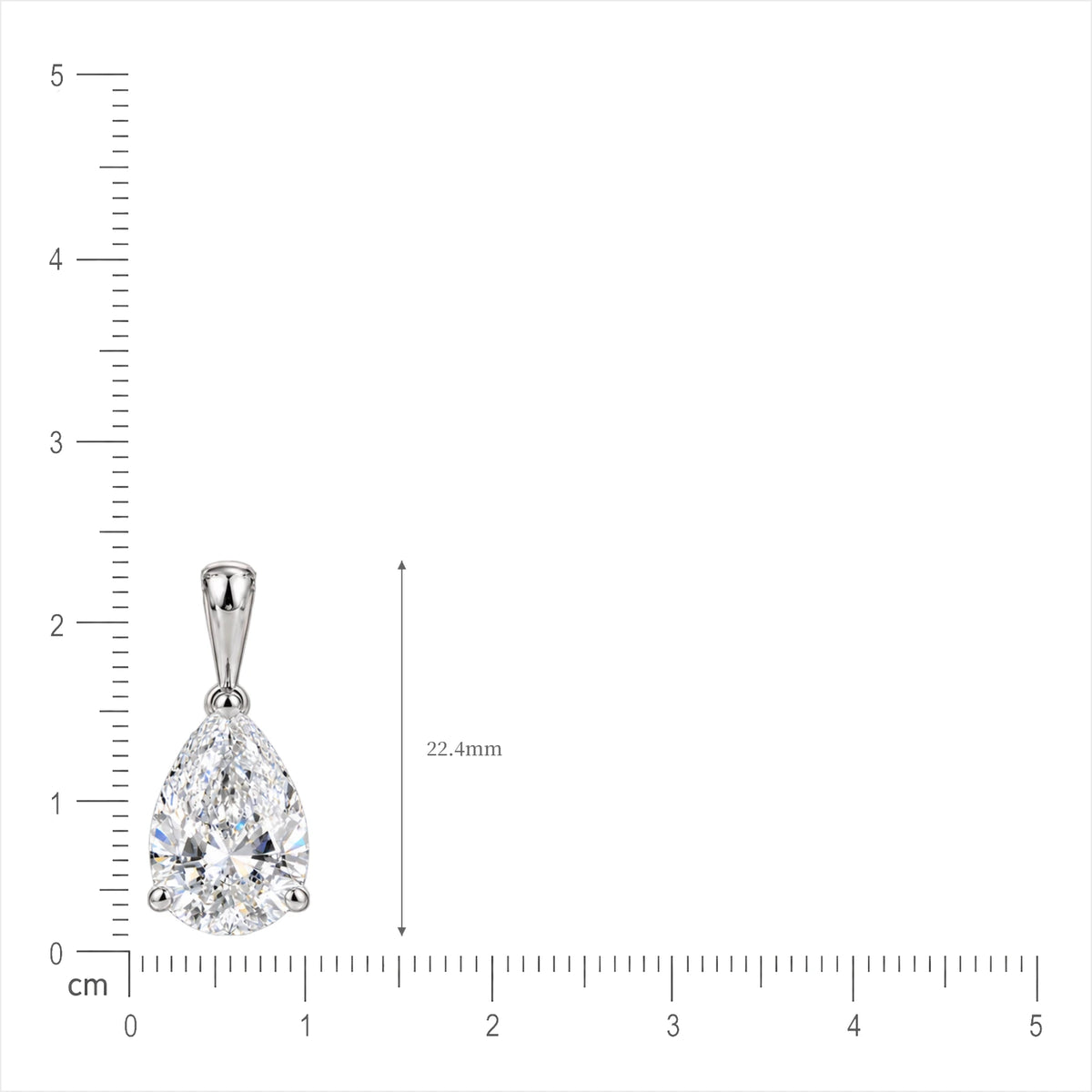 Lab grown 5 Ct Pear Solitaire Pendant by Fortune Jewellery 