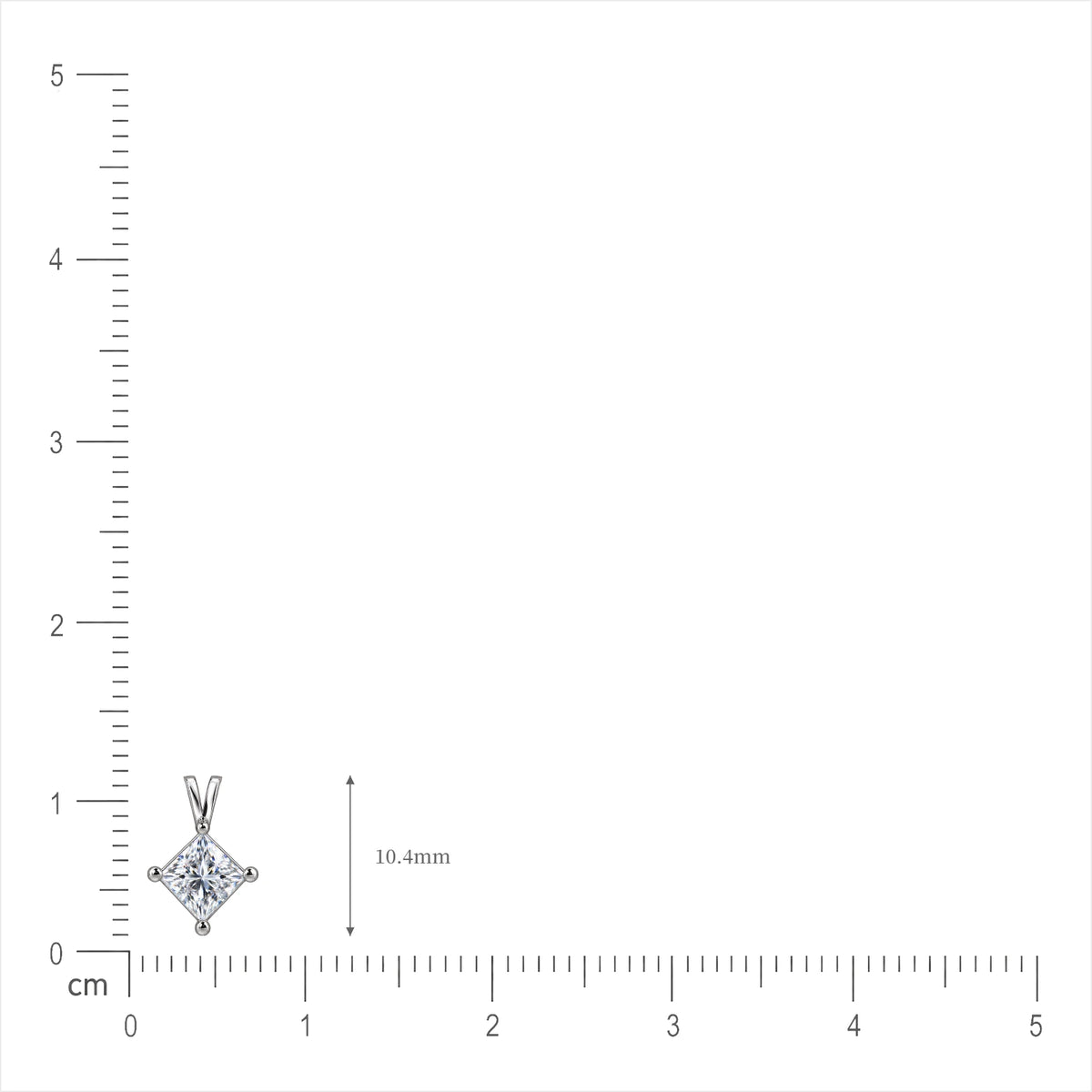 Lab grown 0.5 Ct Princess Cut Diamond Solitaire Pendant by Fortune Jewellery 