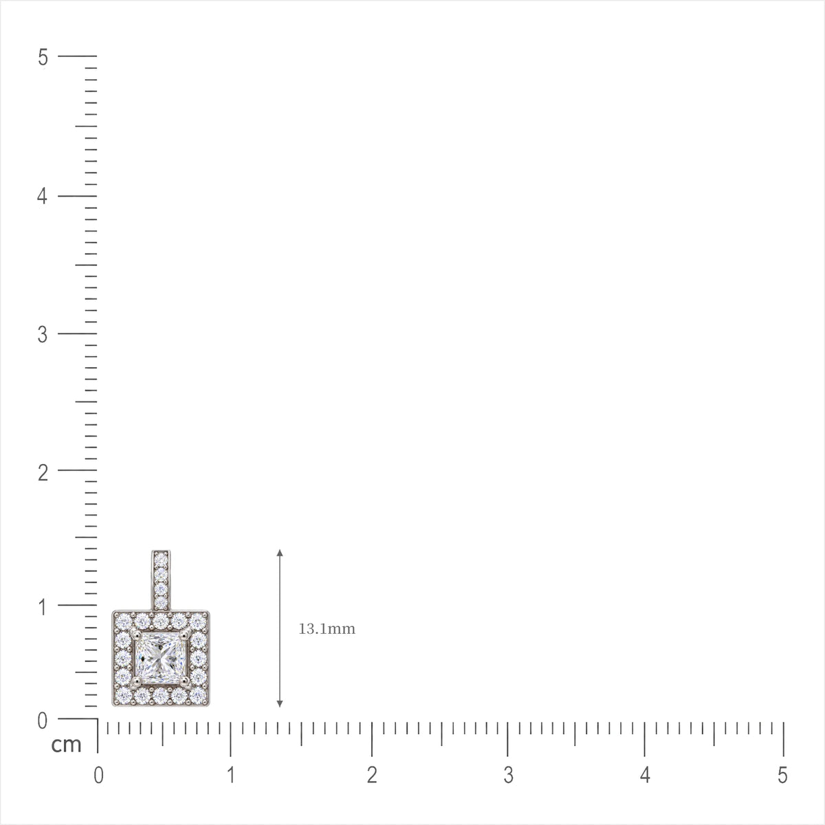 Lab grown 0.75 Ct Princess Cut Diamond Halo Pendant by Fortune Jewellery 