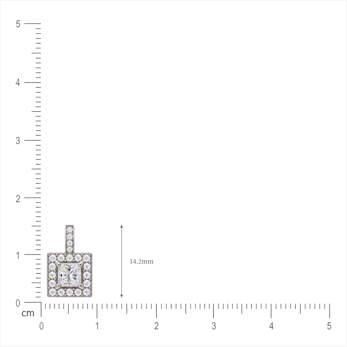 Lab grown 1 Ct Princess Cut Diamond Halo Pendant by Fortune Jewellery 