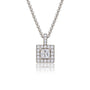 4 Ct Princess Cut Diamond Halo Pendant by Fortune Jewellery 