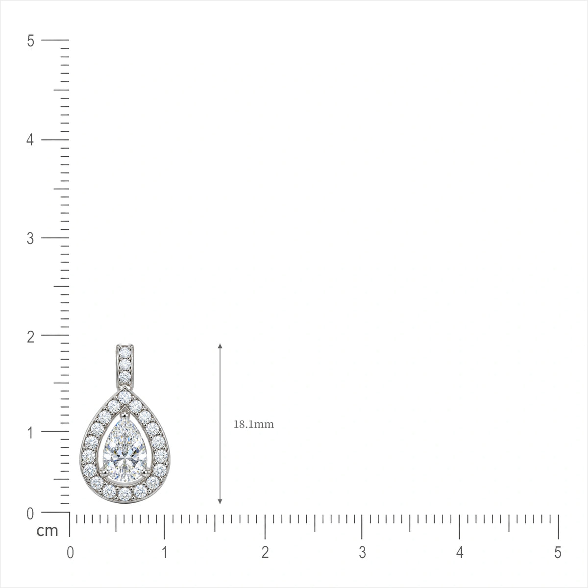 Lab grown 0.75 Ct Pear Diamond Halo Pendant by Fortune Jewellery 