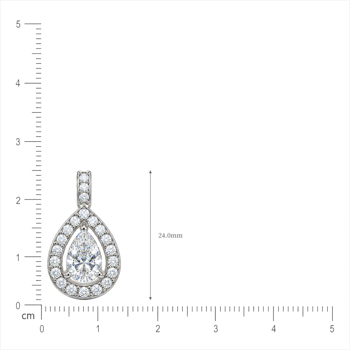 Lab grown 4 Ct Pear Diamond Halo Pendant by Fortune Jewellery 