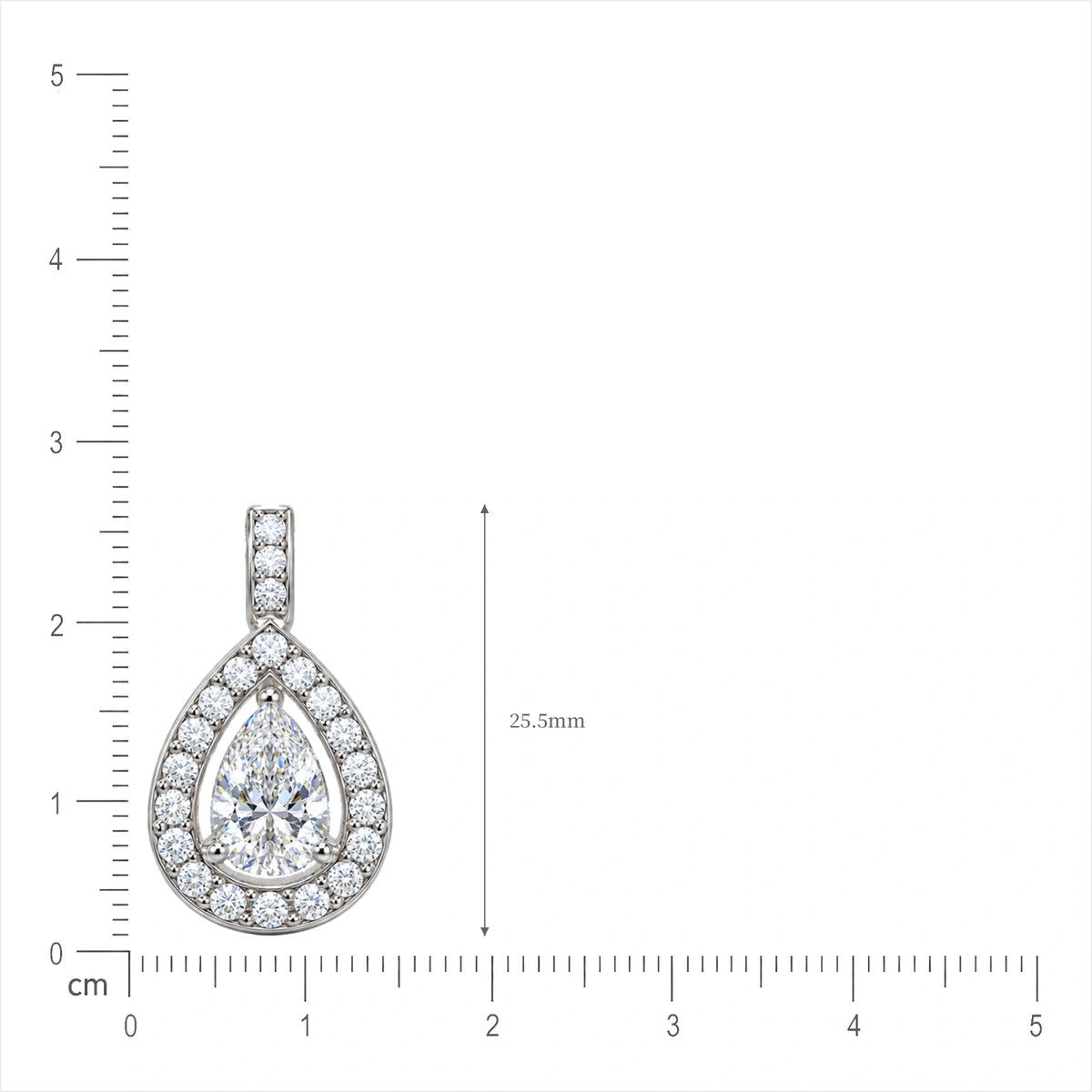 Lab grown 5 Ct Pear Diamond Halo Pendant by Fortune Jewellery 