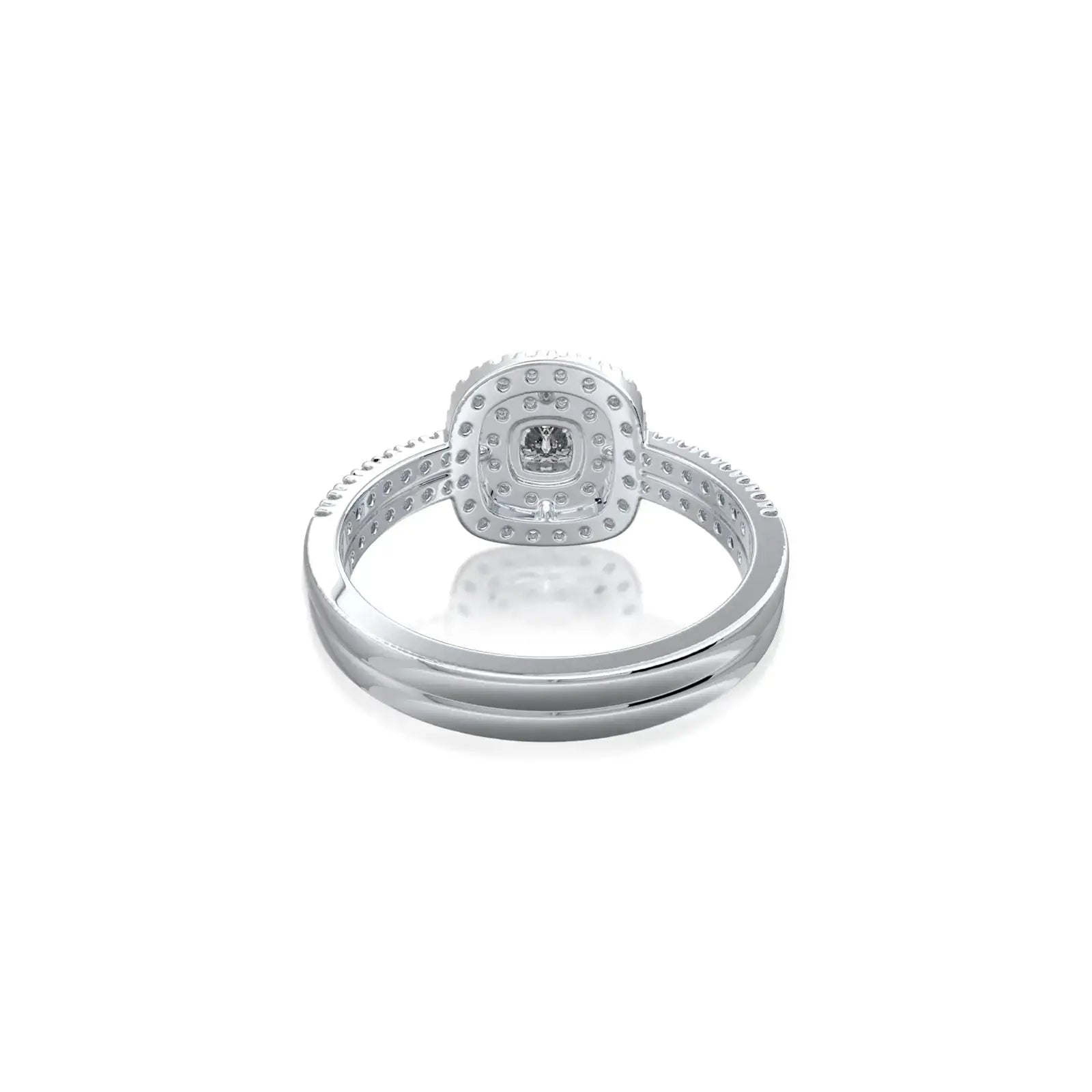 White gold celestial halo diamond ring