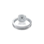 White gold celestial halo diamond ring