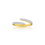 Yellow gold radiant curve diamond ring