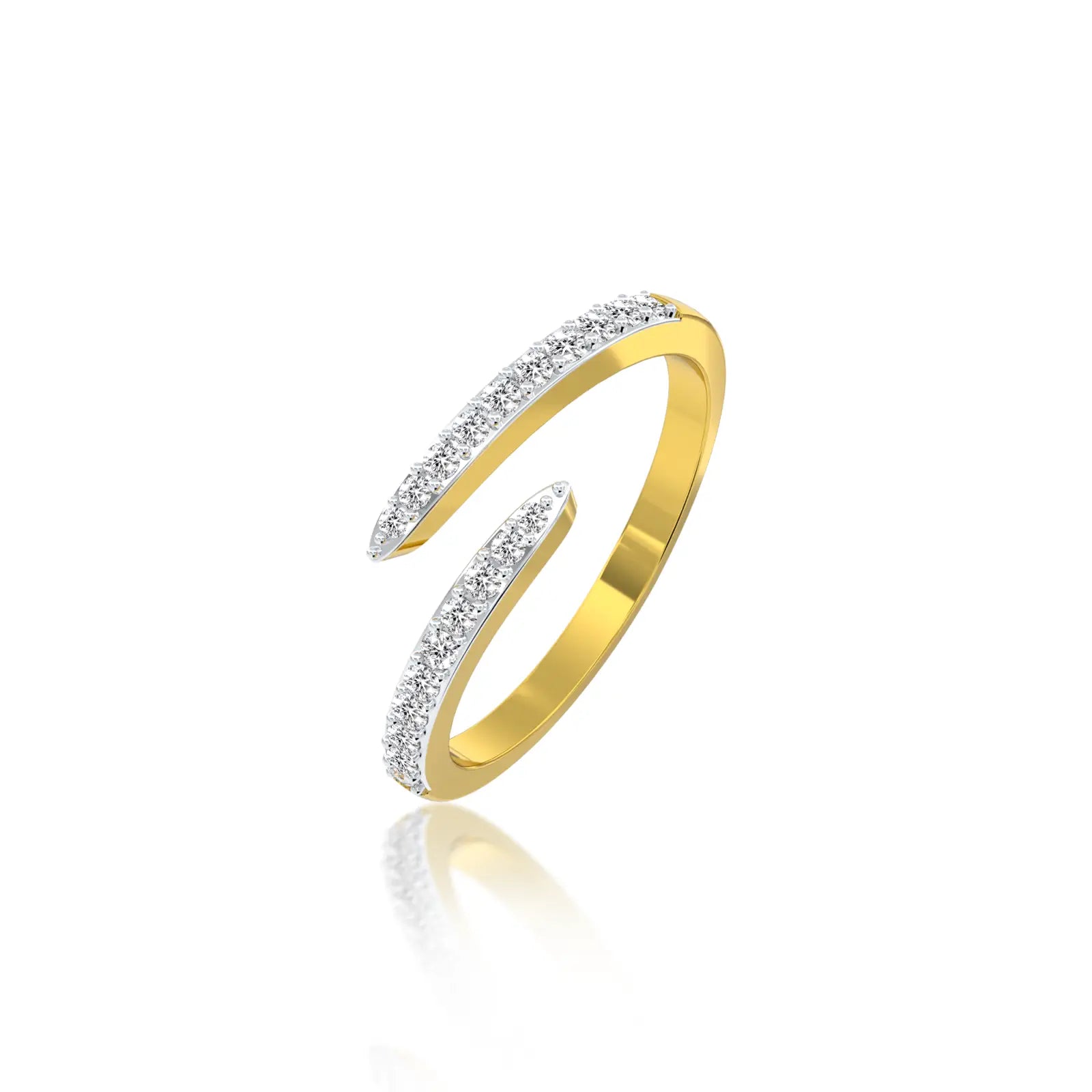 Stylish radiant curve diamond ring