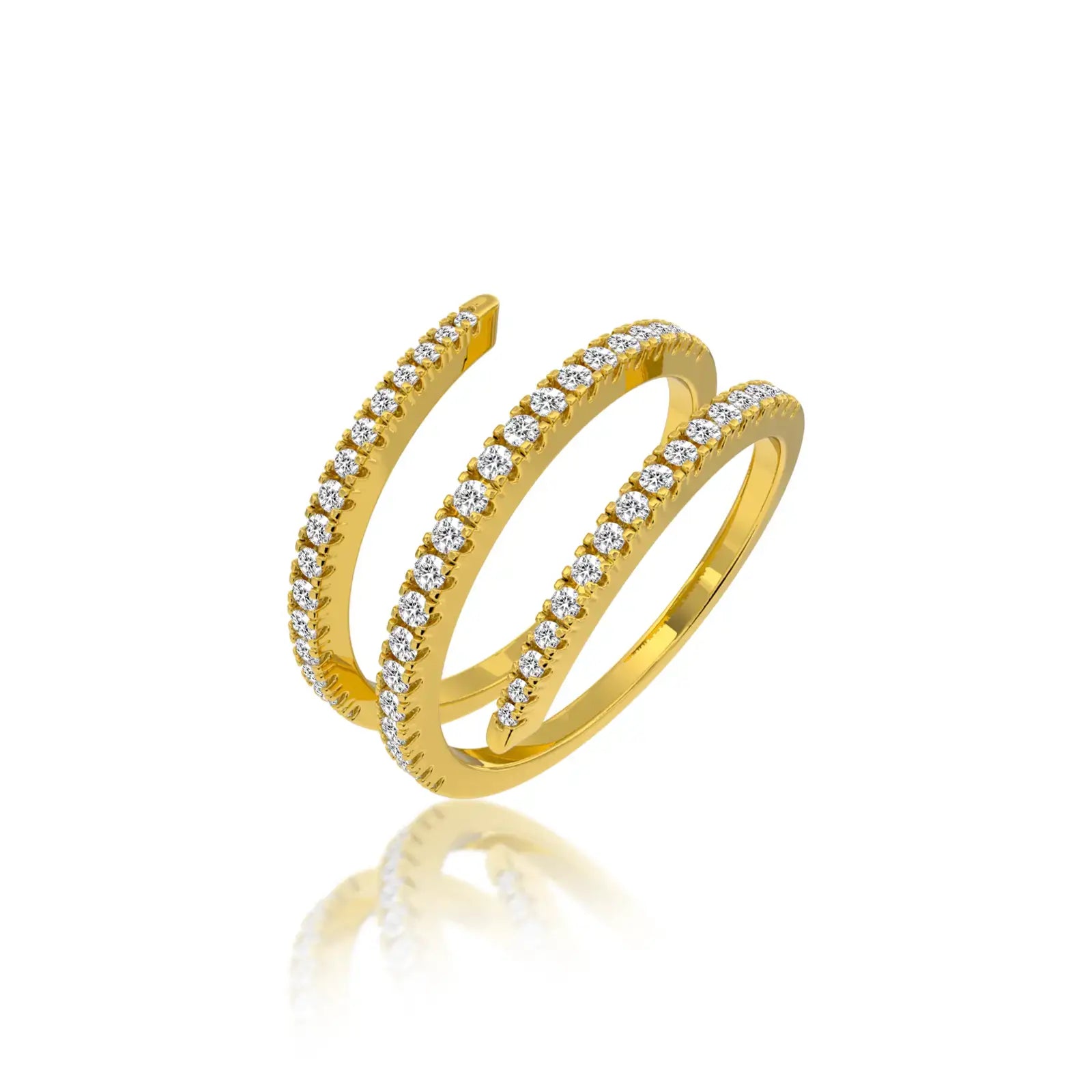 Aurora spiral diamond ring for office wear