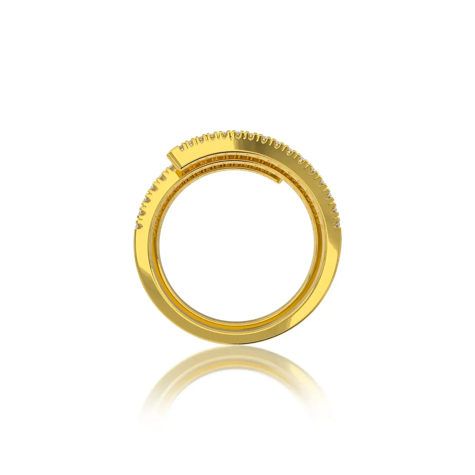 Unique aurora spiral diamond ring 