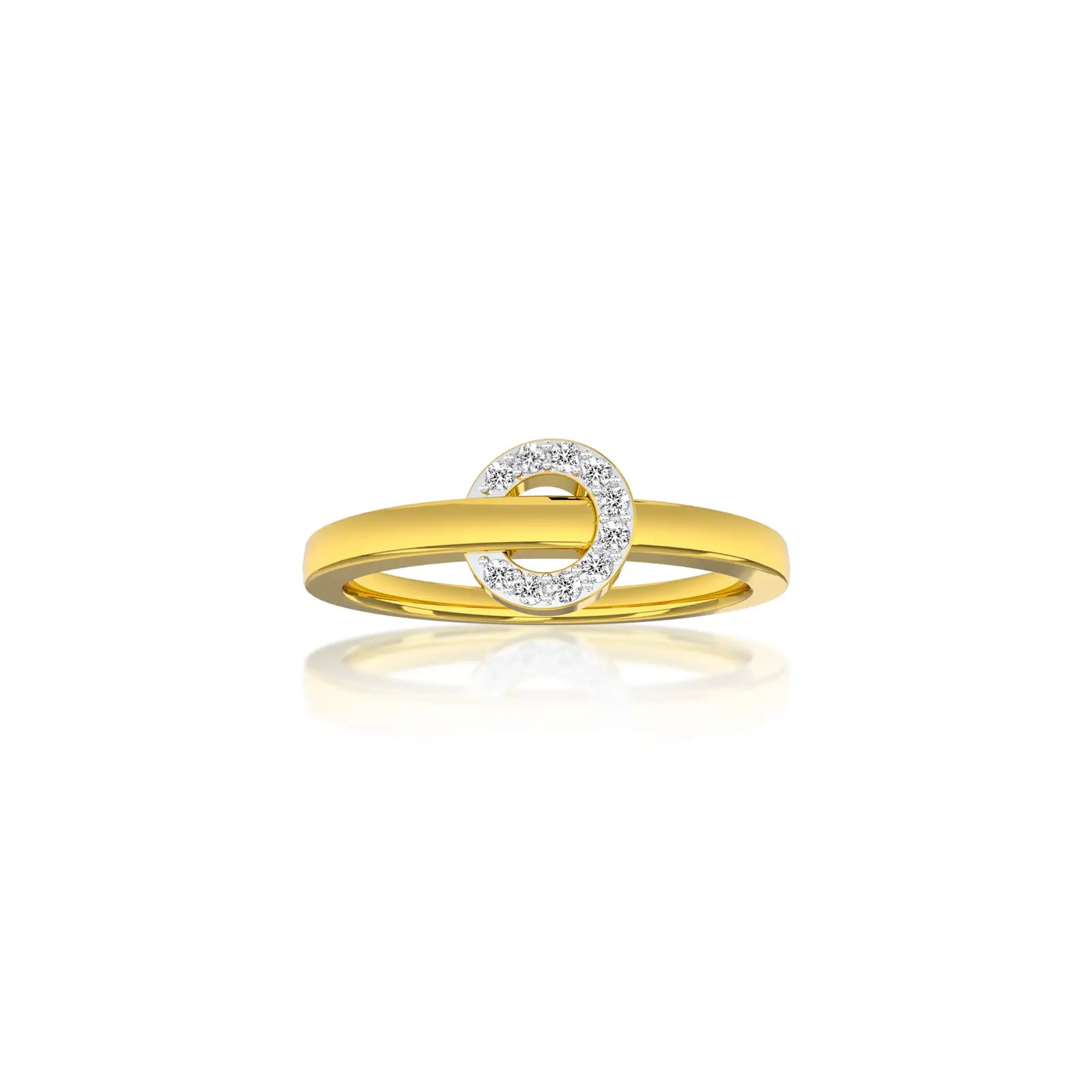 Gleaming loop diamond ring