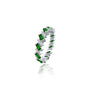 Trendy emerald rhythm diamond ring 