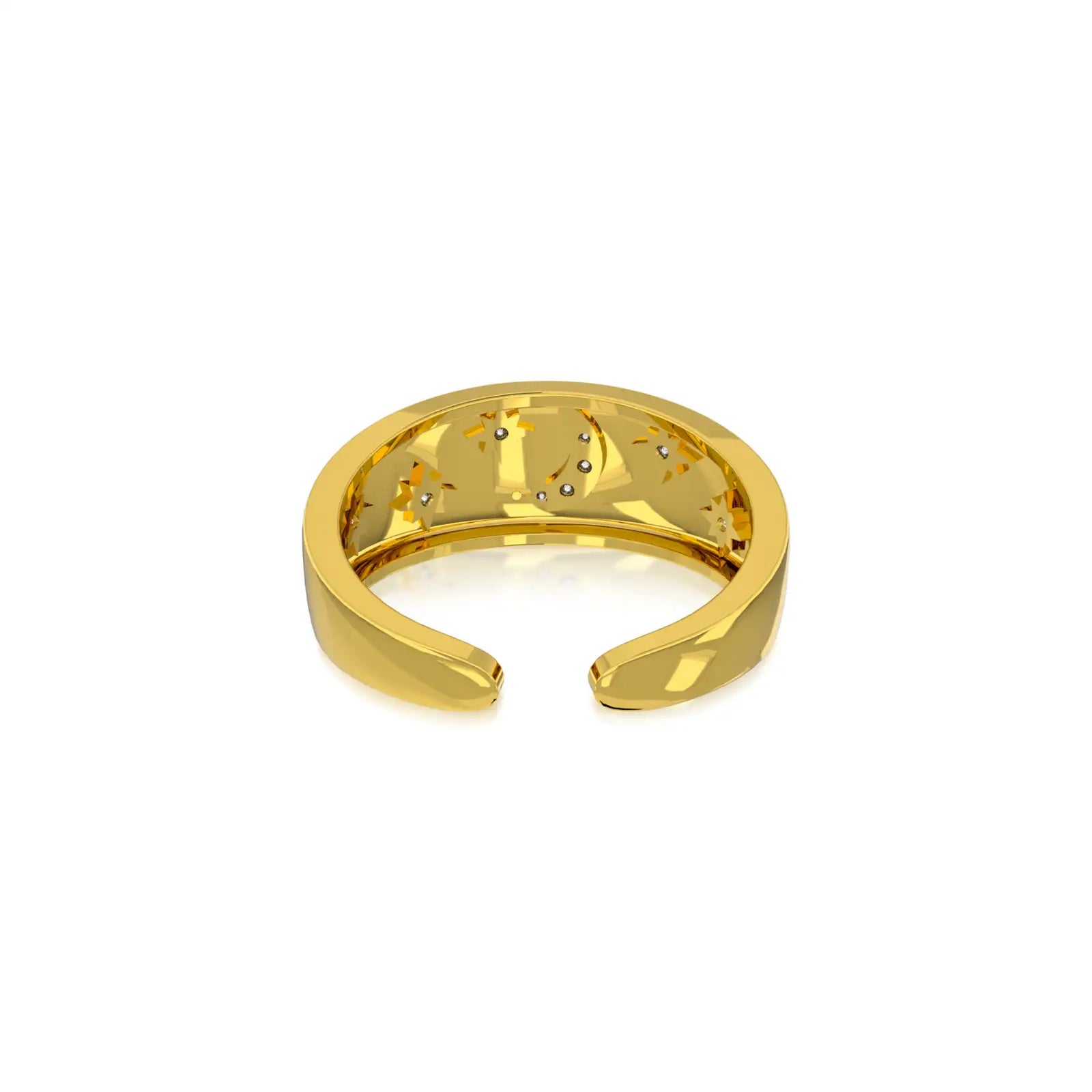 Celestial moon diamond ring for office wear