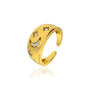 Unisex celestial moon diamond ring