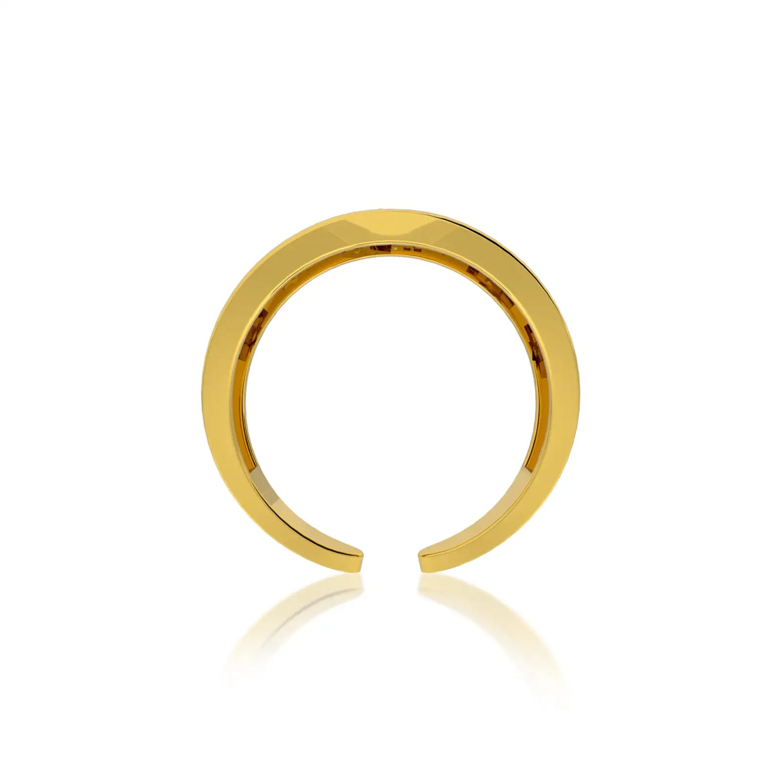 Trendy celestial moon diamond ring