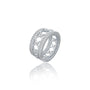 Unisex regal lattice diamond ring