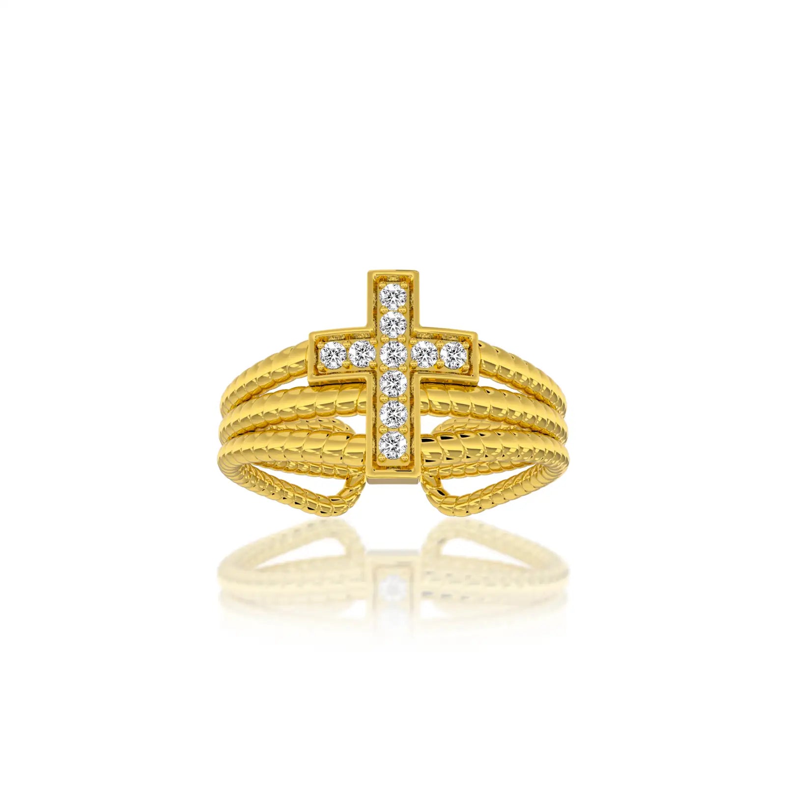Divine cross diamond ring