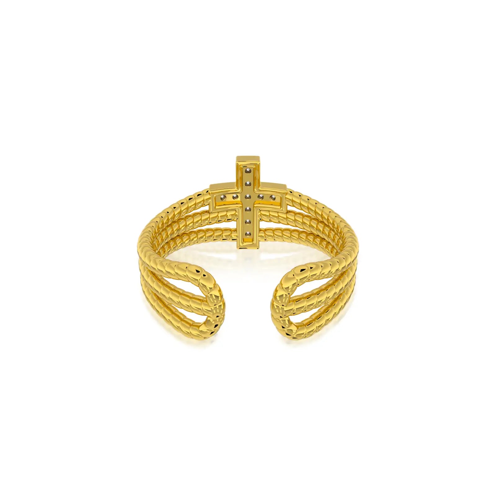 Unisex divine cross diamond ring