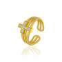 Yellow gold unisex divine cross diamond ring