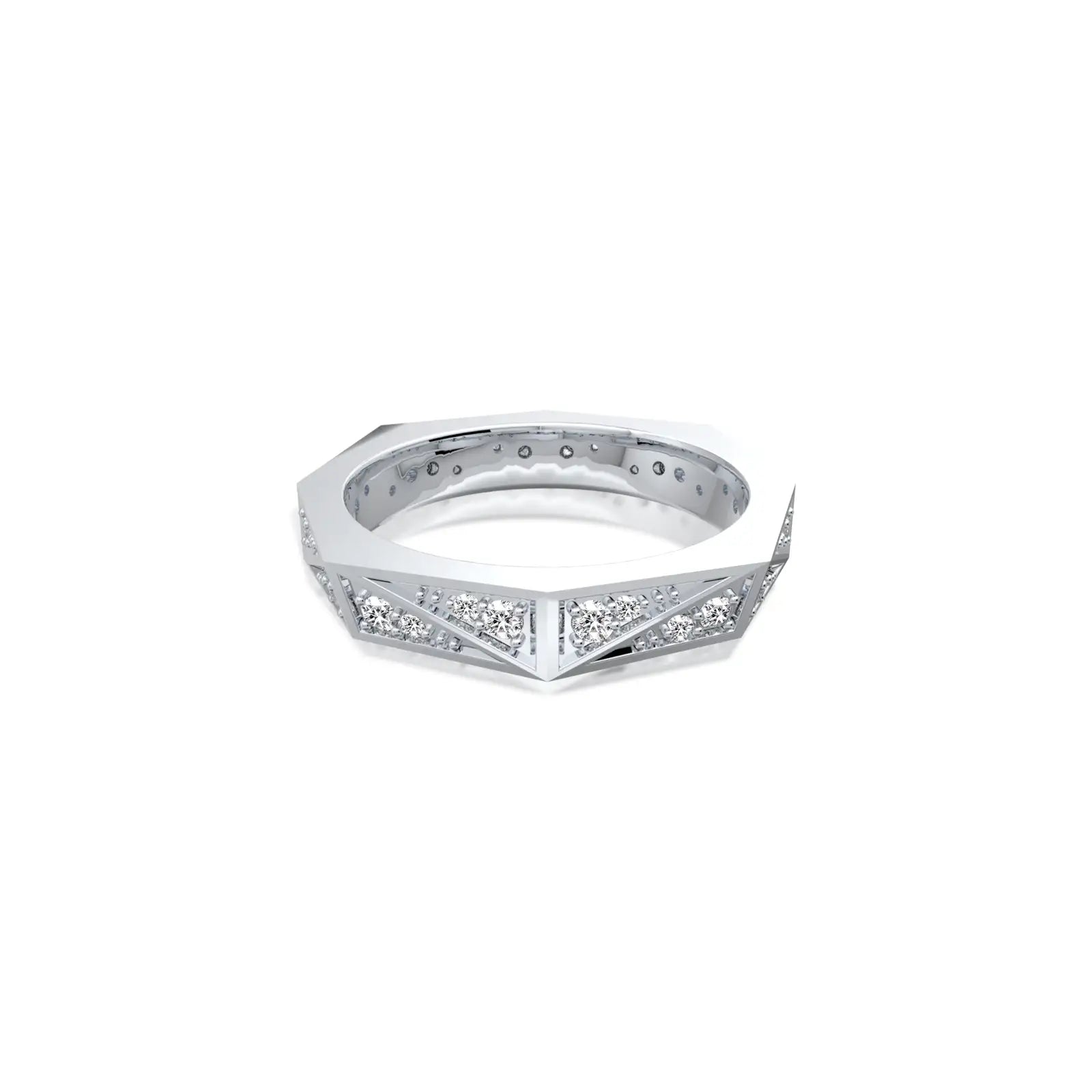 Vertex edge diamond ring for women 