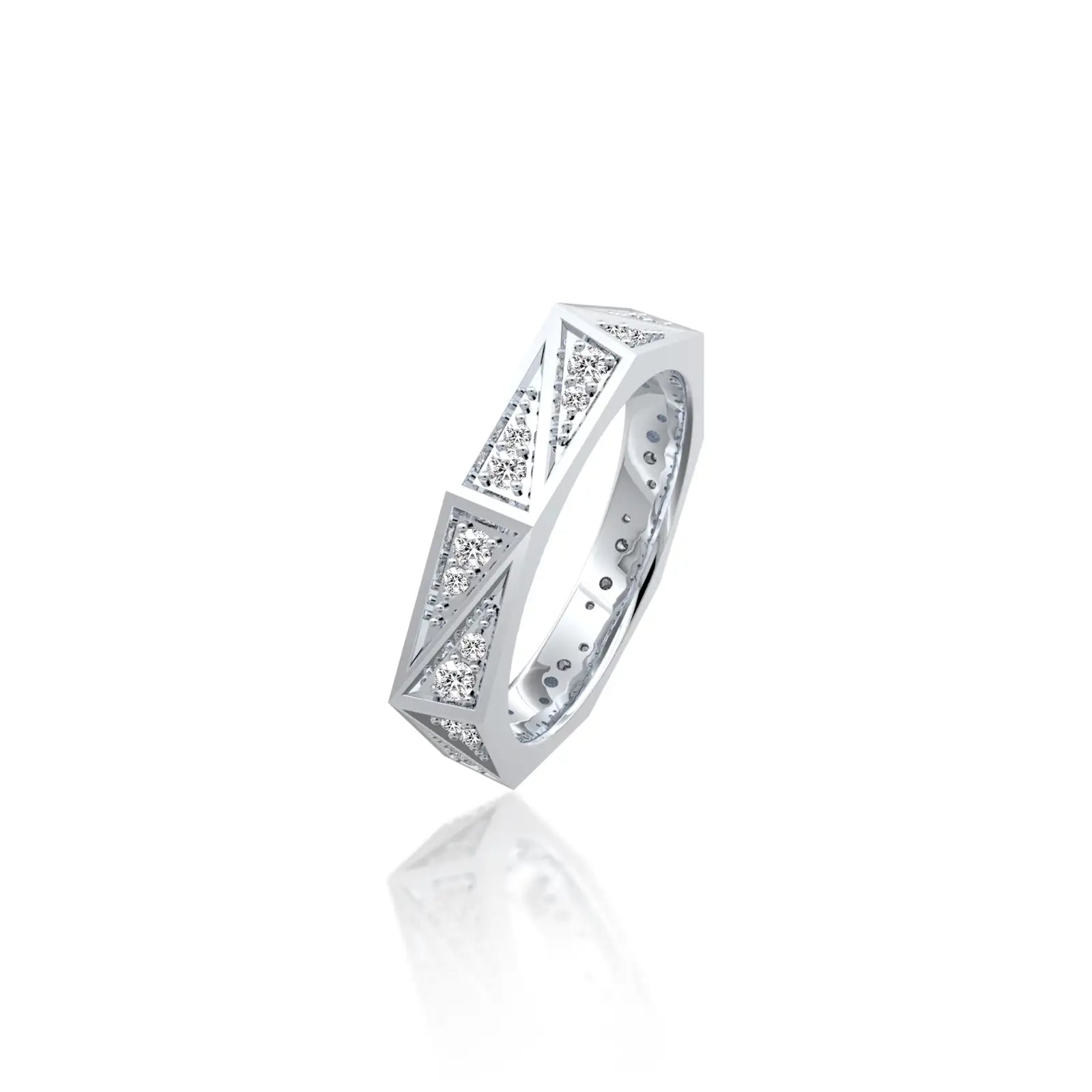 Trendy Vertex edge diamond ring 