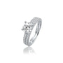 Unisex round cluster double band diamond ring
