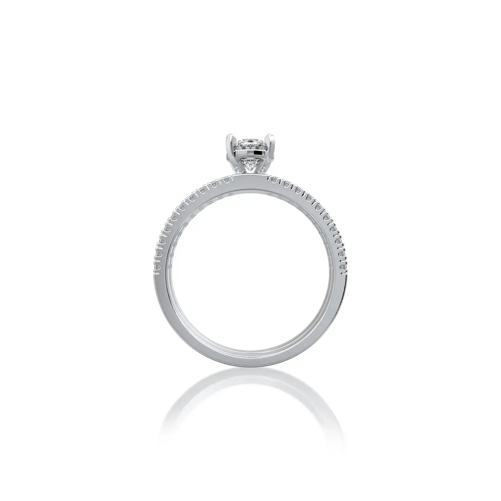 Stylish unisex round cluster double band diamond ring