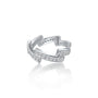 Trendy criss cross diamond band ring