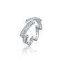 Unisex criss cross diamond band ring