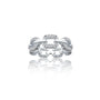 Oval link diamond ring for office wear
