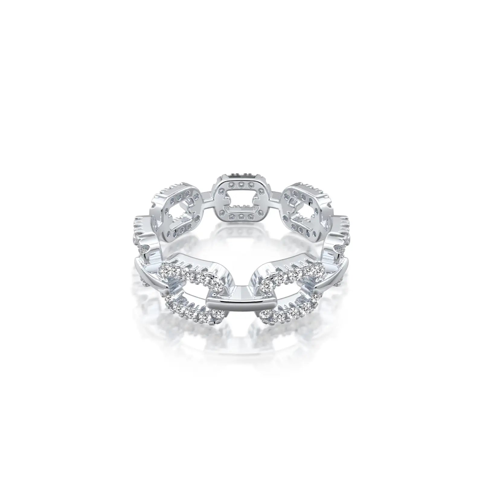 Trending oval link diamond ring for women