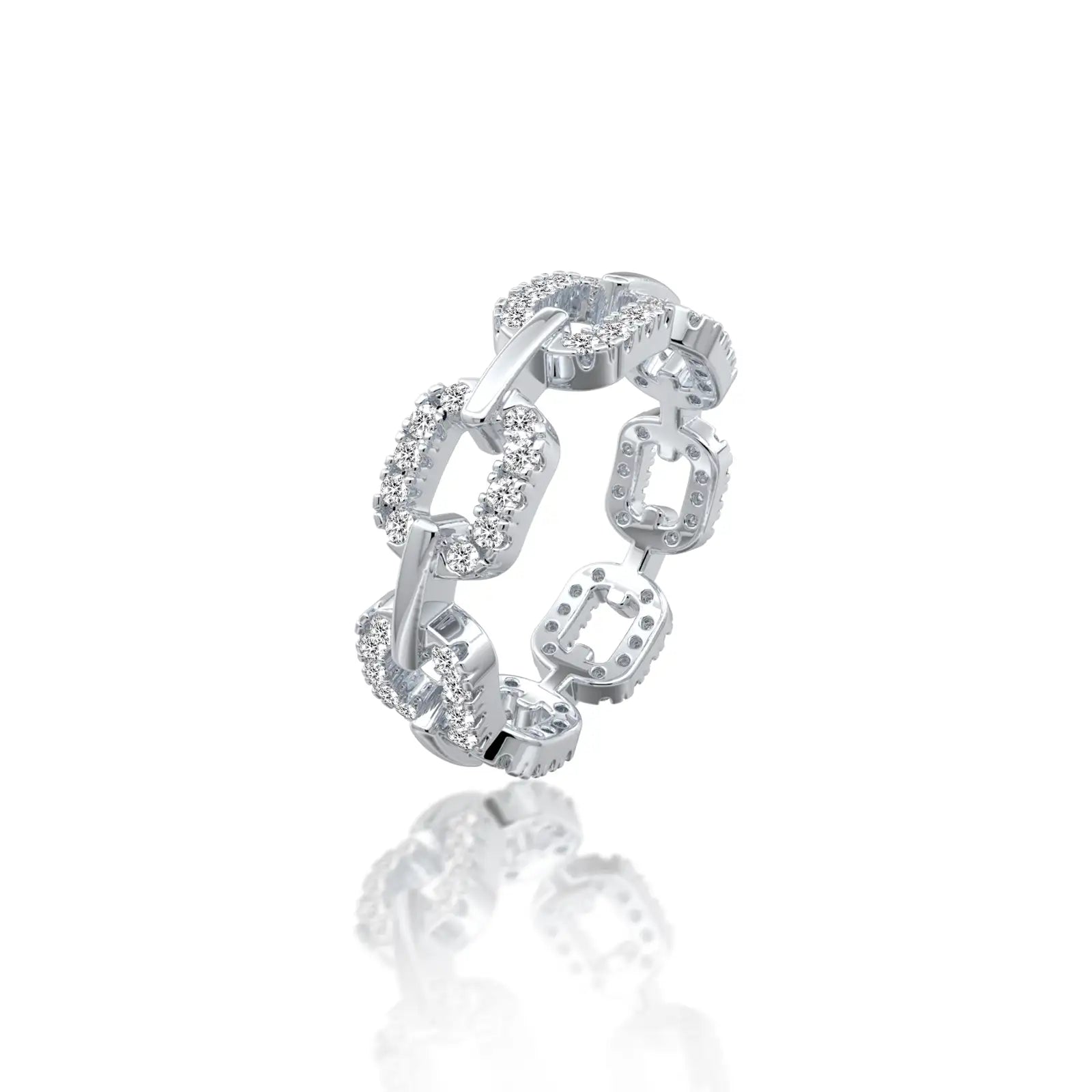 Oval link diamond ring for pretty girls