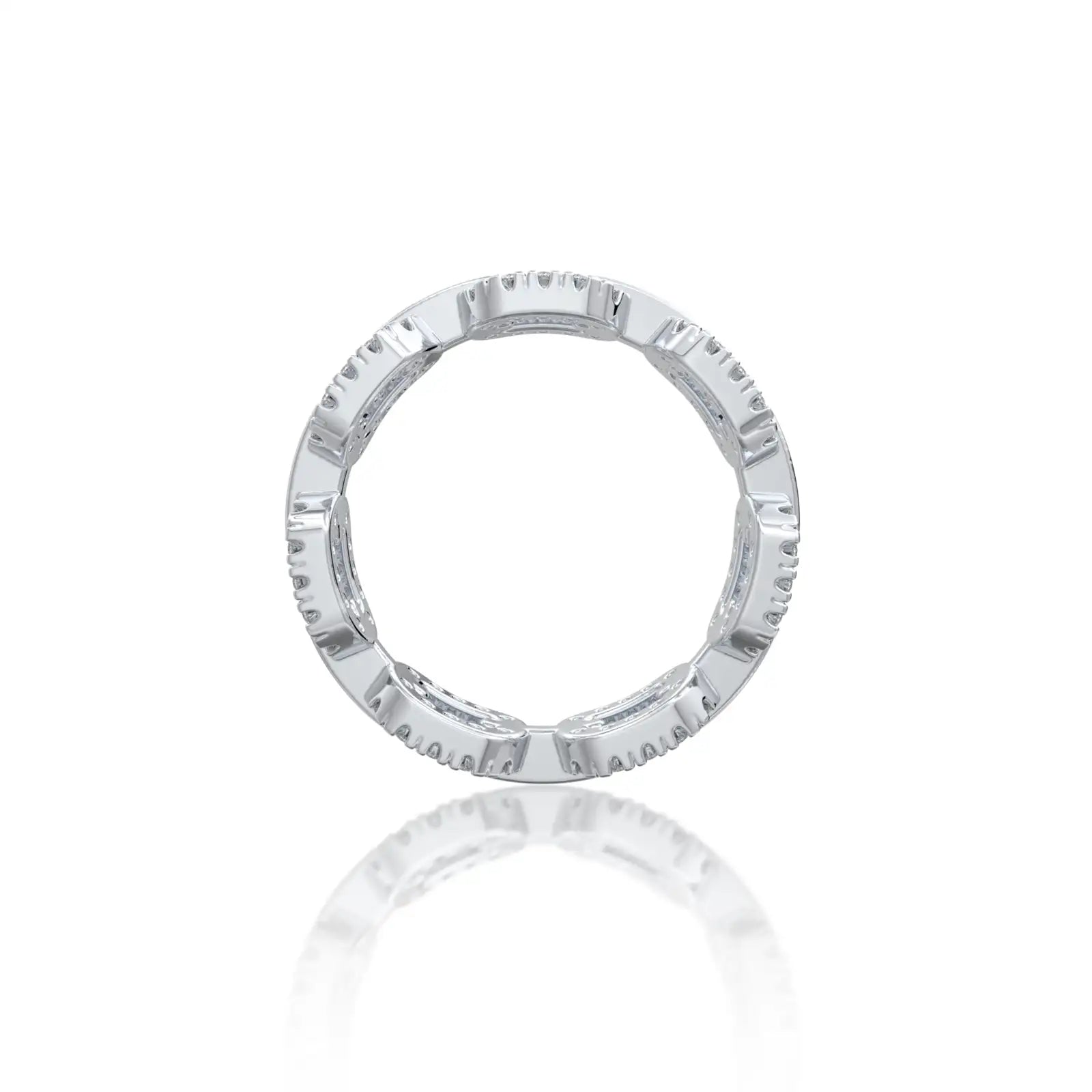 Oval link diamond ring valentine gift for women