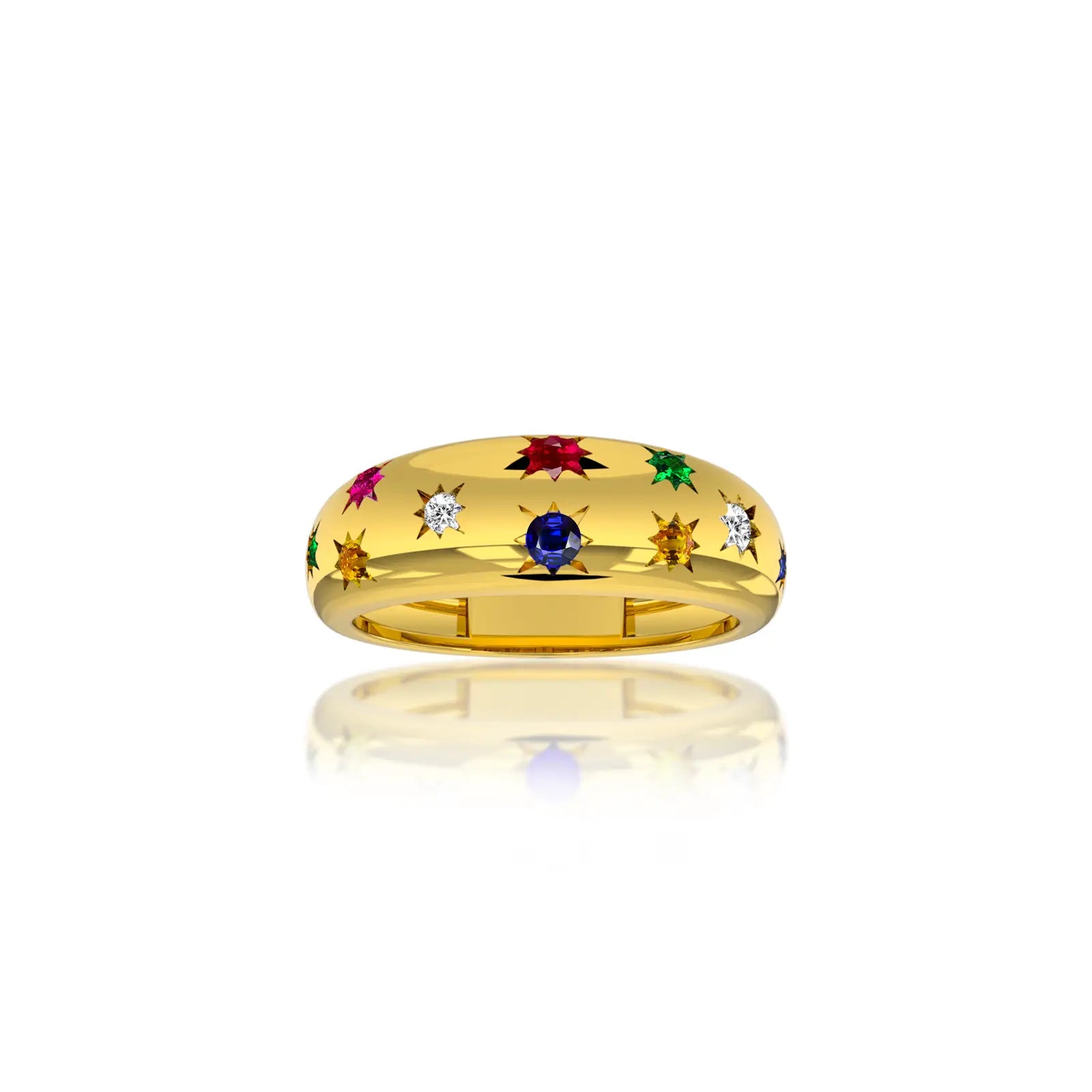 Celestial motif gold band for office wear