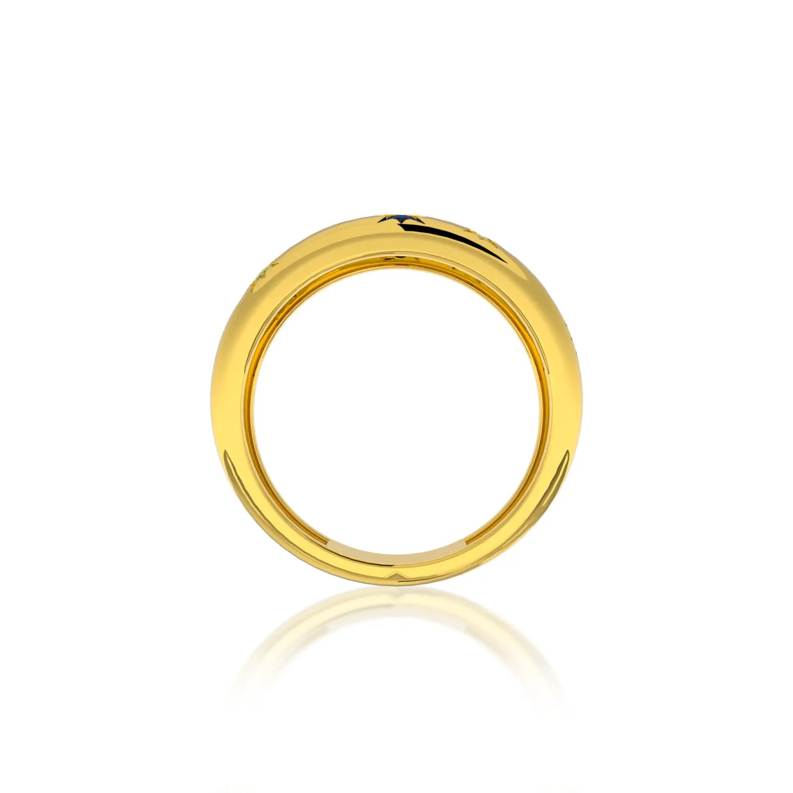 Celestial motif gold band valentine gift for women
