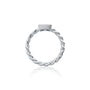 Emerald cut diamond chain ring valentine gift for women