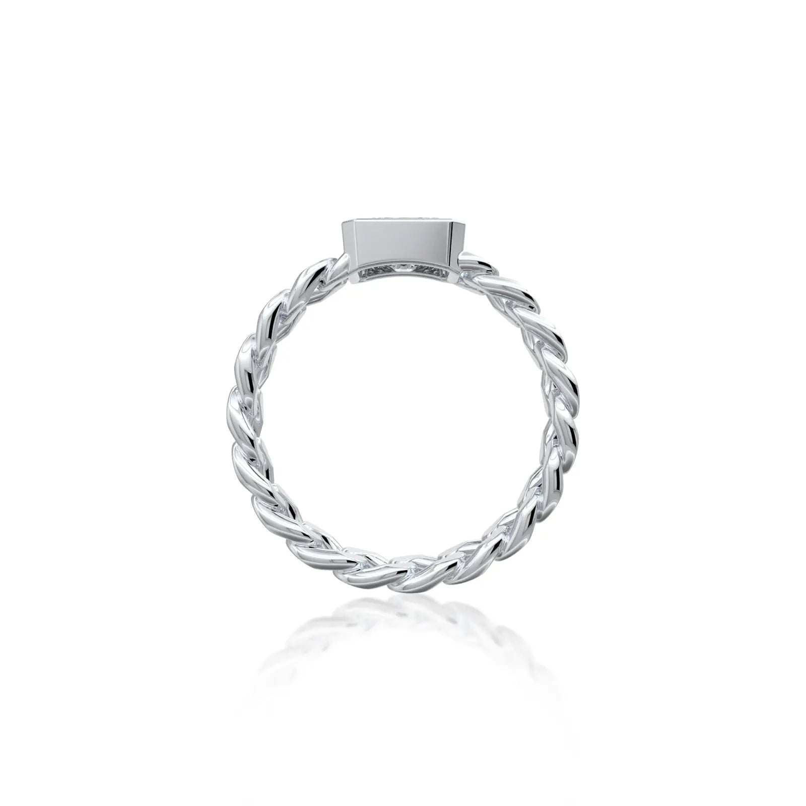 Emerald cut diamond chain ring valentine gift for women