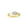 Pear diamond open top ring for office wear