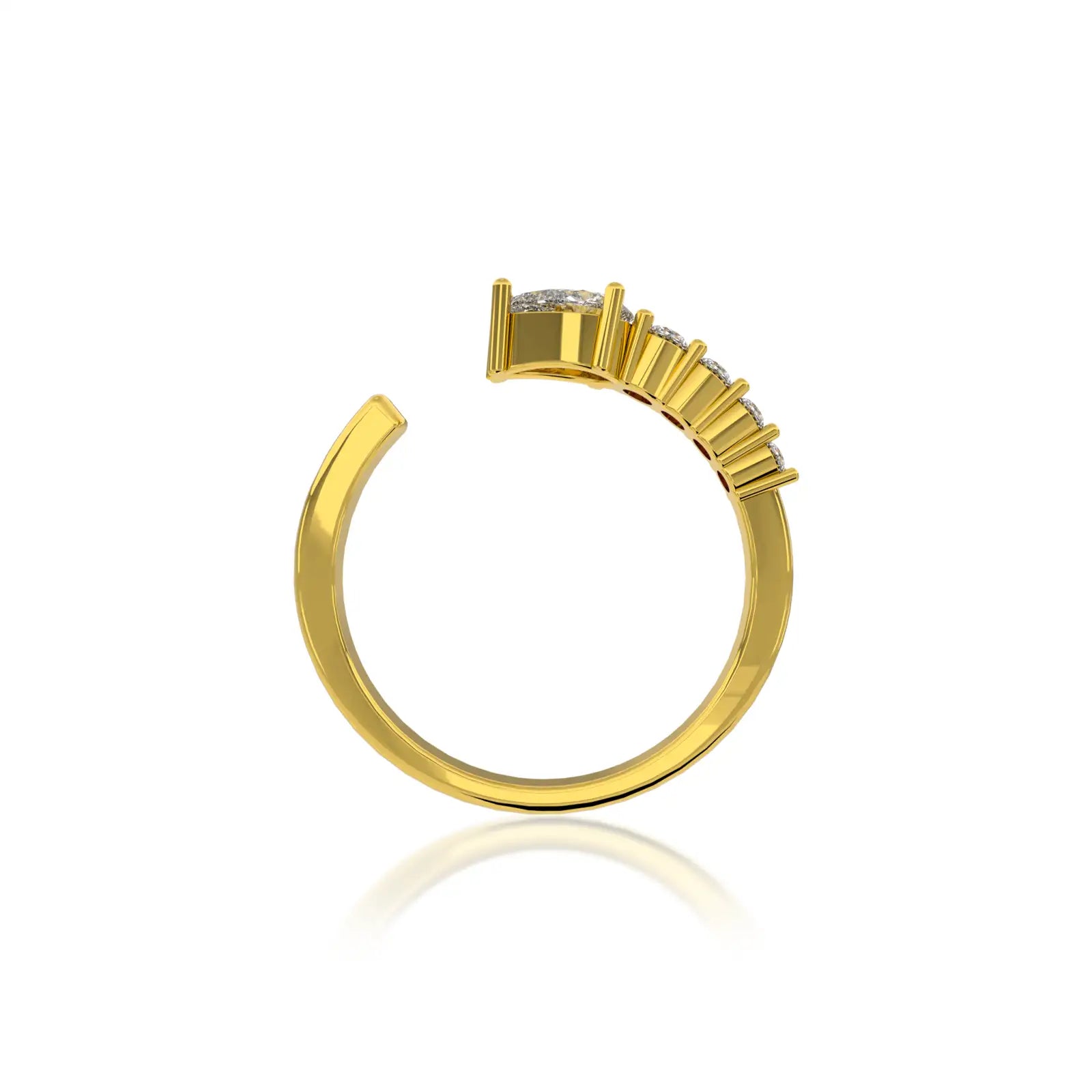 Pear diamond open top ring valentine gift for women