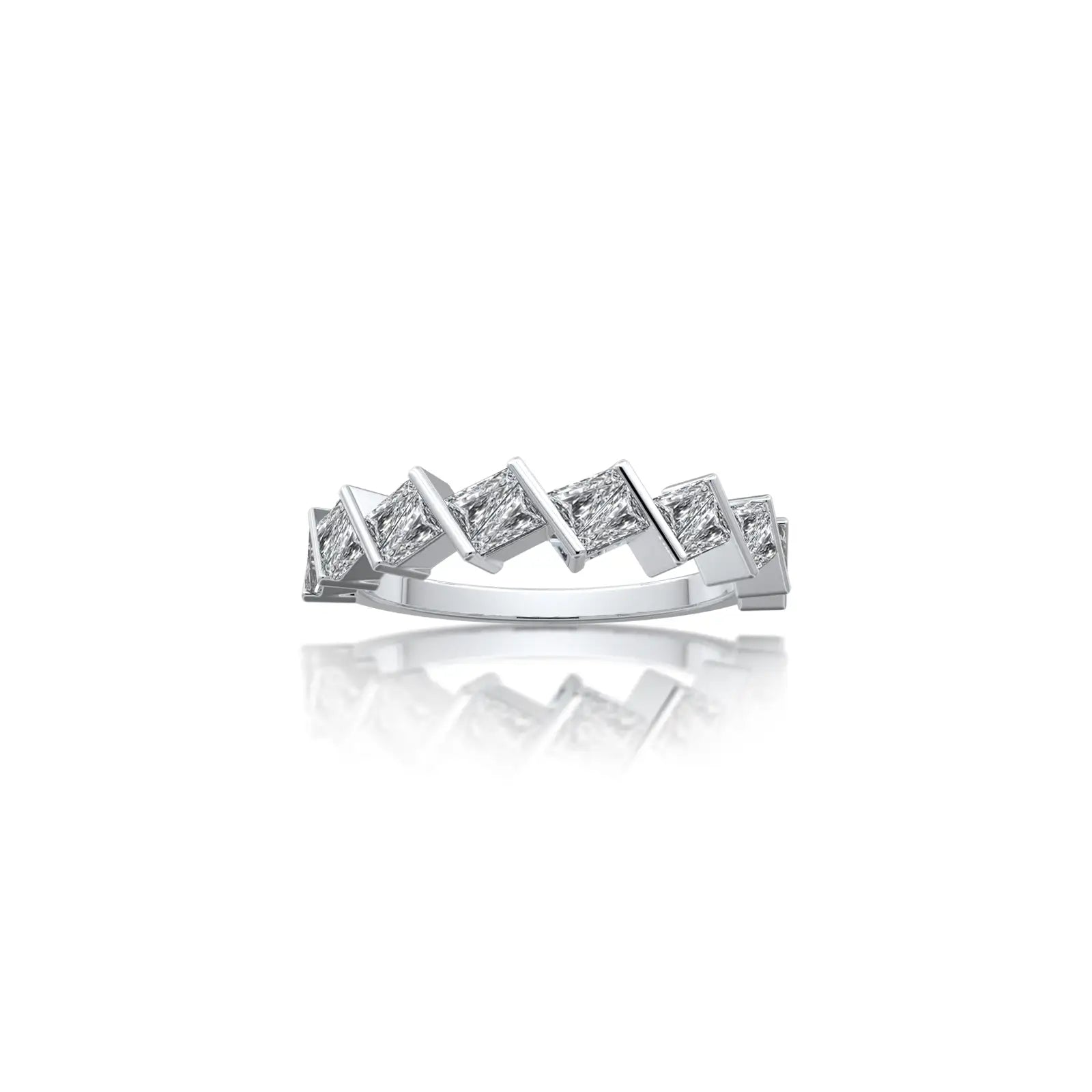 Zigzag princess diamond band for office wear