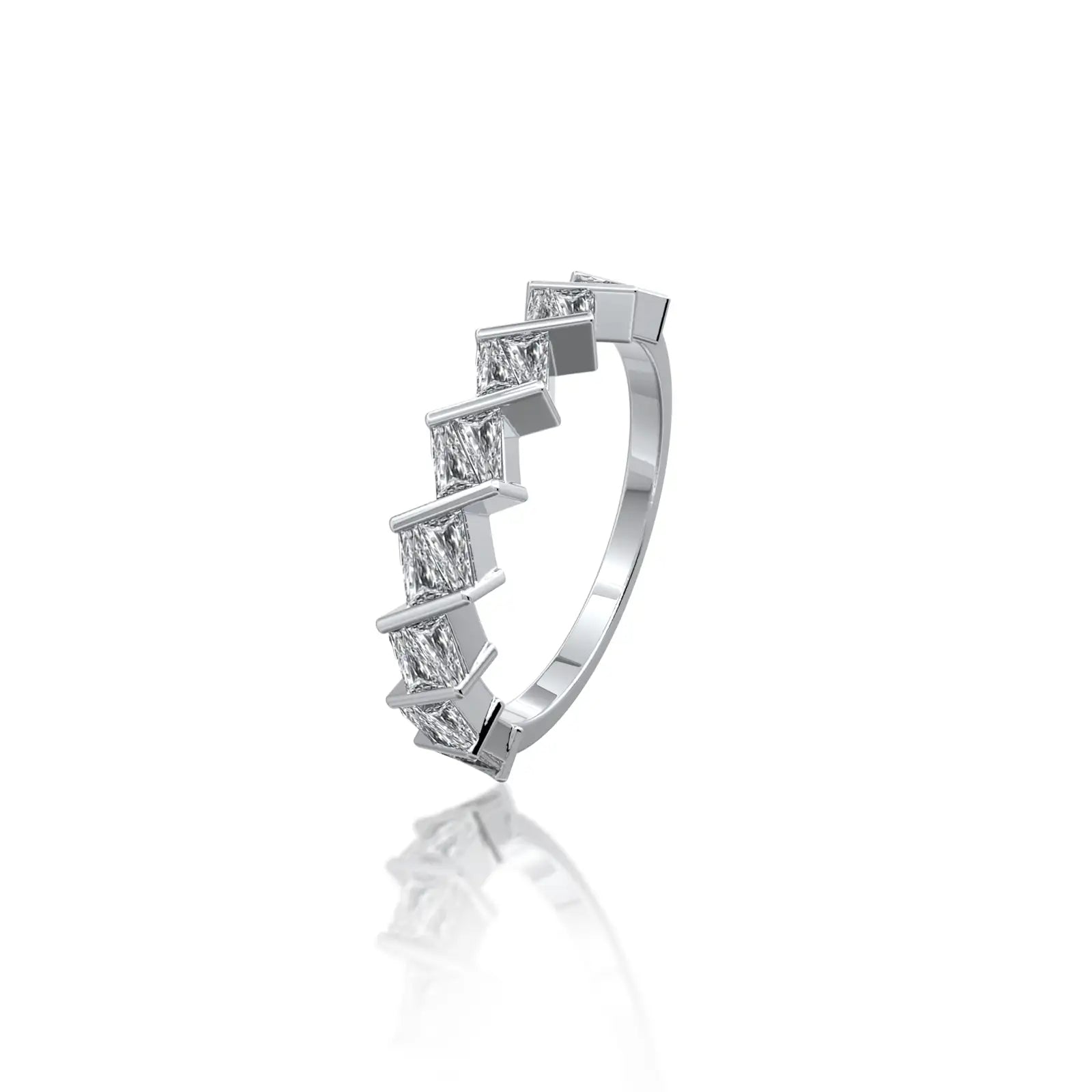 Zigzag princess diamond band for pretty girls