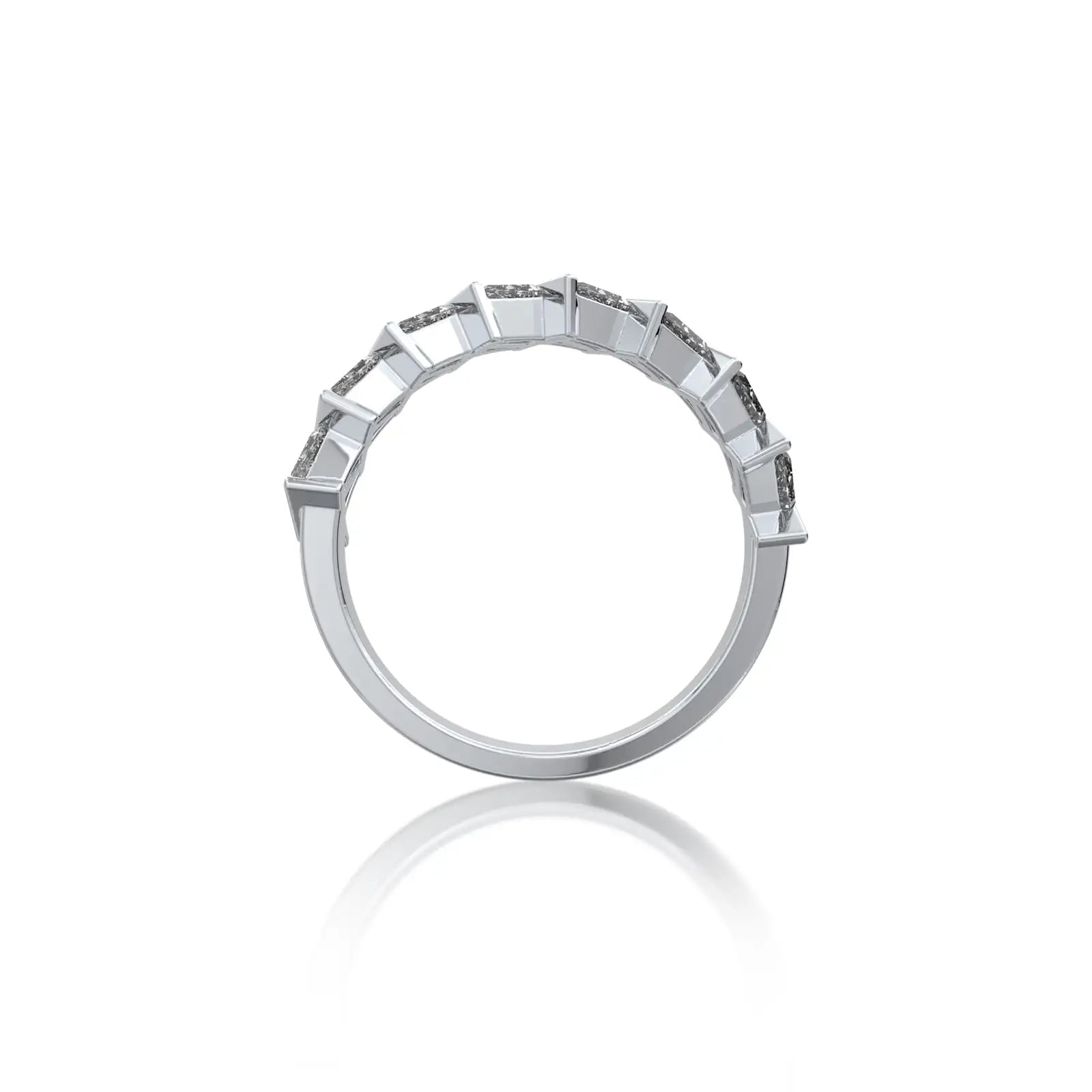  Zigzag princess diamond band valentine gift for women
