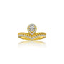 Pear halo v shaped ring for office wear