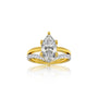 Marquise solitaire layered ring for office wear
