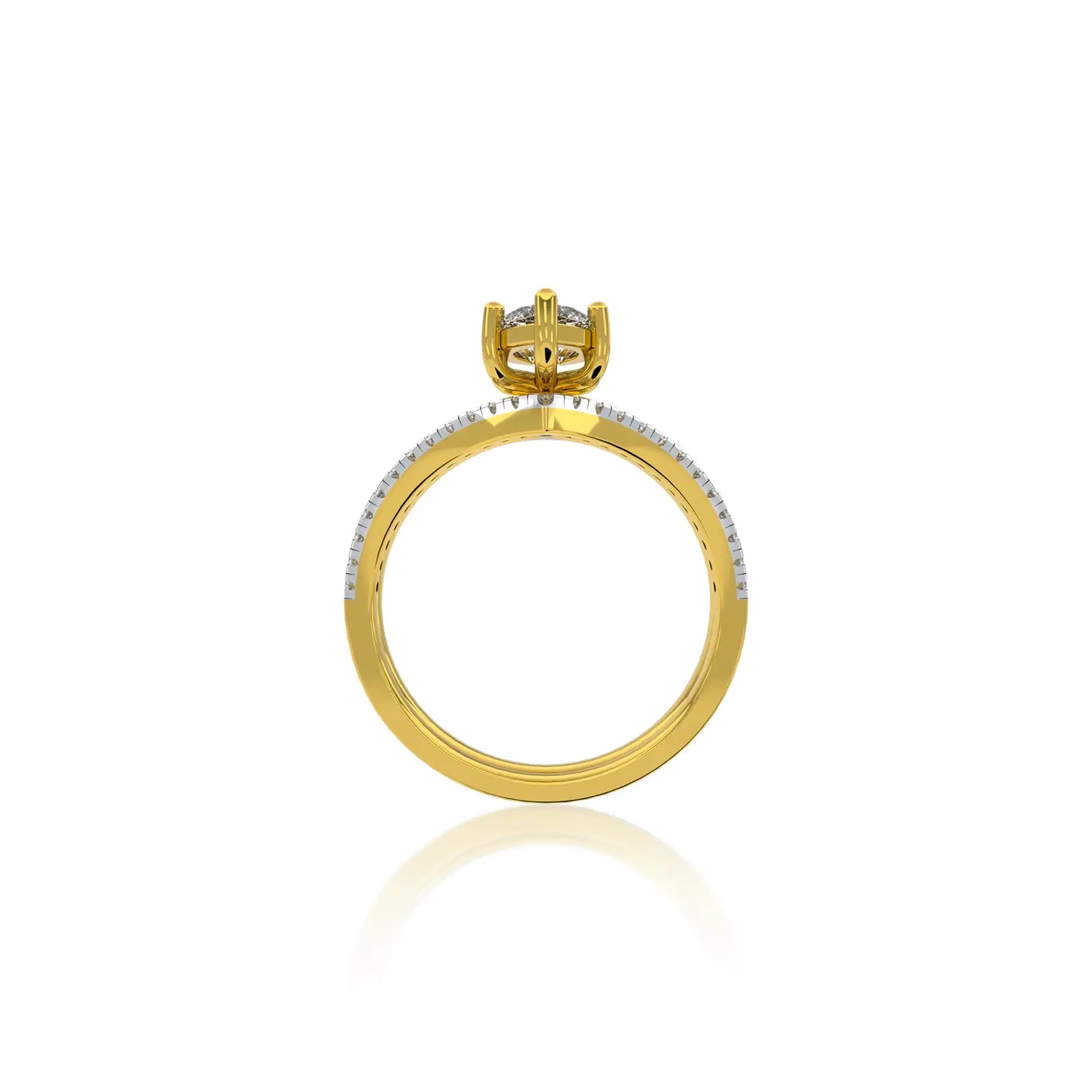 Marquise solitaire layered ring valentine gift for women
