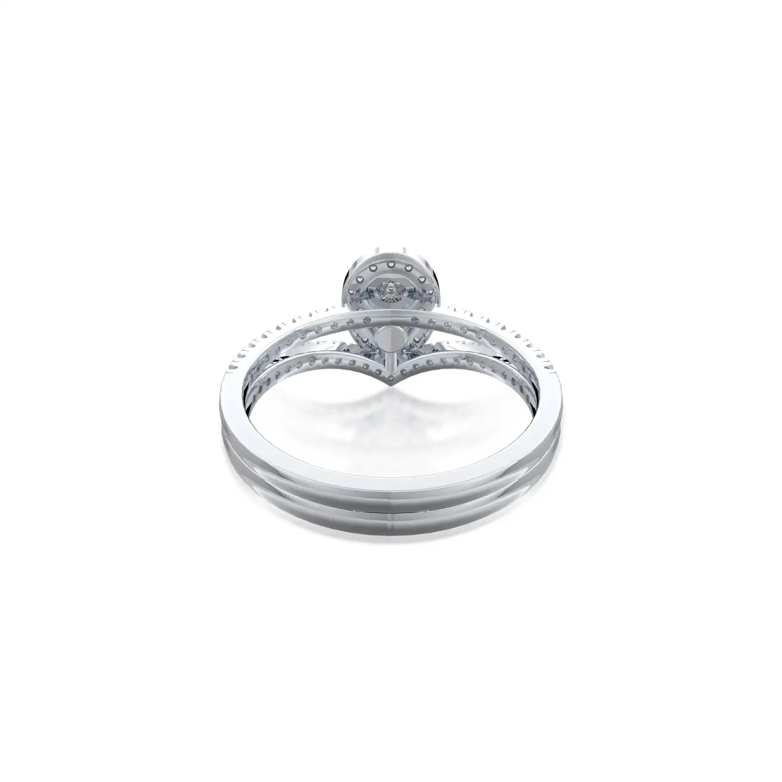 Trending pear halo split band ring for women 